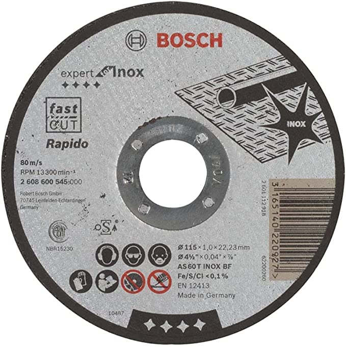 DISQUE A TRONCONNER INOX 115X22X1,0 mm Expert 2608600545