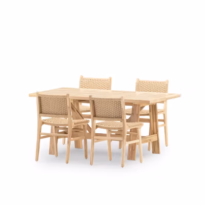Set repas 4 places table céramique beige 168×87 – bisbal & módena