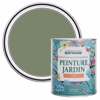 Peinture Verte pour Jardin et terrasse, Finition Satinée – RUST-OLEUM – Broussaille 750ml