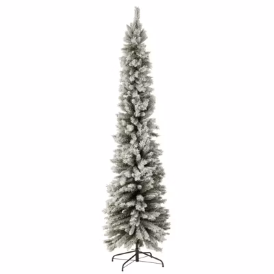 Sapin de Noël artificiel enneigé en plastique vert 57x57x240 cm