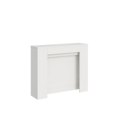 Console extensible 90×25/211 cm Kiba Frêne Blanc