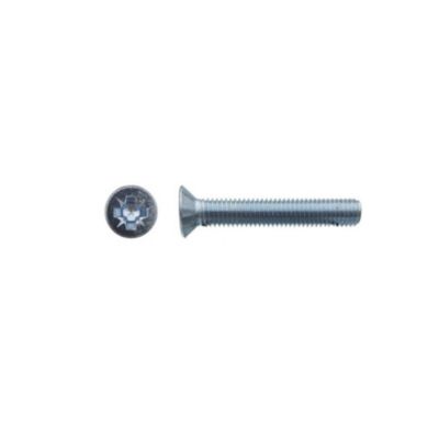 500 Vis Métaux Tête Fraisée Pozidriv 4 x 8 mm – DIN 965 – Zingué blanc – D-Work