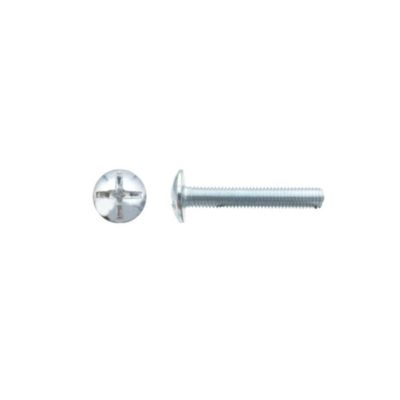 200 Vis Boulons Poêlier Tête Ronde Large Fendue en Croix 6 x 25 mm – NFE 25129 – Zingué blanc – D-Work