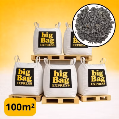 PACK 5 X BIG BAG de +/- 1,5T – 100M² Gravillon Grain de Riz Gris 2/6 mm – Livraison PREMIUM