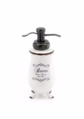Distributeur De Savon En Céramique Et Métal Au Style Shabby Chic – Amelia