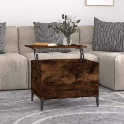 819577 vidaXL Table basse Chêne fumé 60×44,5×45 cm Bois d&rsquo;ingénierie