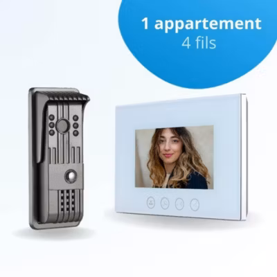 Portier interphone vidéo pili 4 fils – 1 écran blanc 7&Prime; – avec mémoire photos