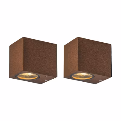 Lot de 2 appliques murales industrielles brun rouille IP44 – Baleno