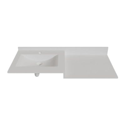 Plan vasque 120 cm en résine 1 vasque décentrée – ATOLL