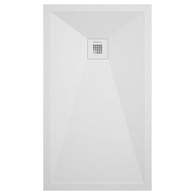 Receveur de douche blanc lisse Stone Plus, grille de couleur – 190 x 90 cm