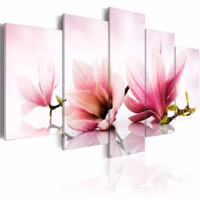 Tableau Fleurs Magniolias: fleurs roses 100×50 cm