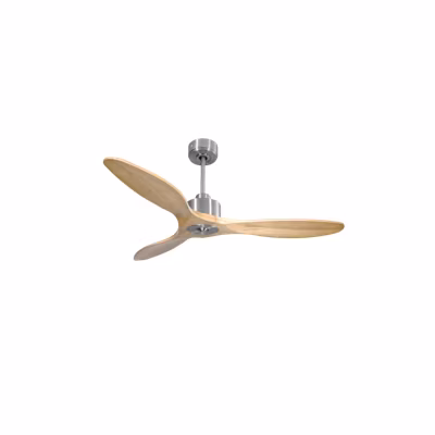 Modulo Slim  Ring – Super destratificateur et ventilateur DC 132 cm chrome  pales bois clair idéal 26 à 40 m²