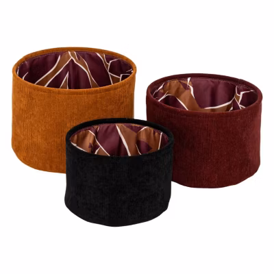 Ensemble de 3 paniers en velours AUTOMNE