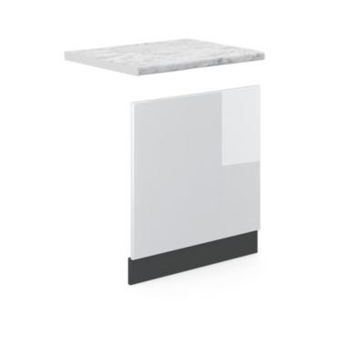 Vicco Façade Blanc Haute brillance 60cm , PT Marbre