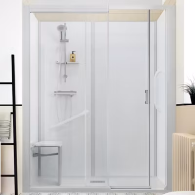 Cabine de douche Kinedo Kinemagic Sérénité Plus 170×70 niche haute coulissante verre transparent avec mitigeur