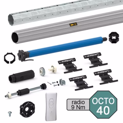 Kit de motorisation radio pour volet roulant 20 kg – tube OCTO 40 mm – 9 Nm