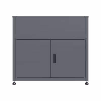 Armoire de rangement avec bac à fleurs intégré en acier galvanisé gris anthracite