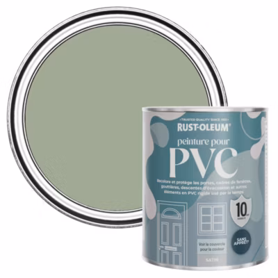 Peinture Verte pour Portes et Fenêtres en PVC, Finition Satinée – RUST-OLEUM – Vert kaki 750ml