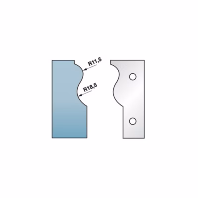 Jeu de 2 fers profilés Ht. 90 x 5,5 mm corniche N 3 M590.303 pour porte-outils de toupie – Diamwood