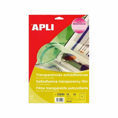 Films transparents auto-adhésifs pour impression jet d&rsquo;encre – 10 feuilles