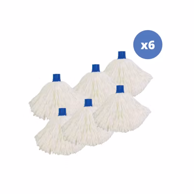 Lot de 6 franges microfibre blanc 150g