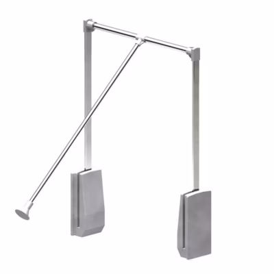 Elévateur de penderie escamotable en acier – boîtier argent – largeur dressing 920-1240 mm