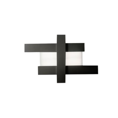Applique murale LED 40W noire – Structure géométrique en acier, lumière chaude 3000K, 2620lm, largeur 84 cm