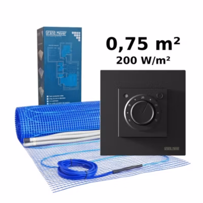 Kit chauffage au sol 0,75 m², 200 W/m² + MST-9n thermostat