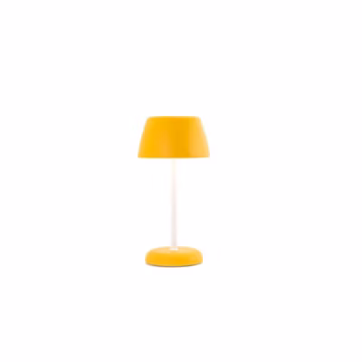 Lampe connectée Trilli Wi-Fi Zafferano – LED rechargeable, tactile, application Wi-Fi, céramique décorée blanche et ocre