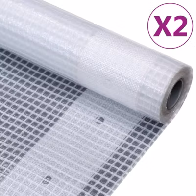 Bâches Leno 2 pcs 260 g m² 3×15 m Blanc