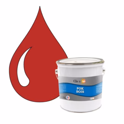 Peinture extérieure bois – Résistante aux intempéries POK BOIS – 2,5L – RAL 1024 – Jaune Ocre – Clic & Pok