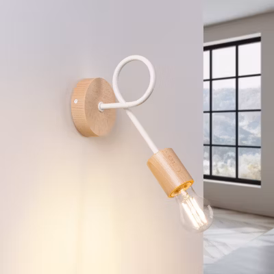 Applique en acier/bois 1 ampoule 3000K – 10x19x24cm Sollux