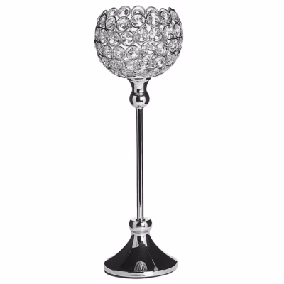 Bougeoir ESTERNAY Métal 27 cm Argenté