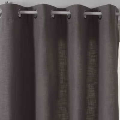 Rideau « Clem » à oeillets – gris foncé 140×260 cm – Atmosphera