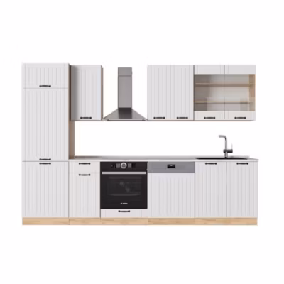 Vicco Cuisine Blanc campagne 300cm , PT Marbre