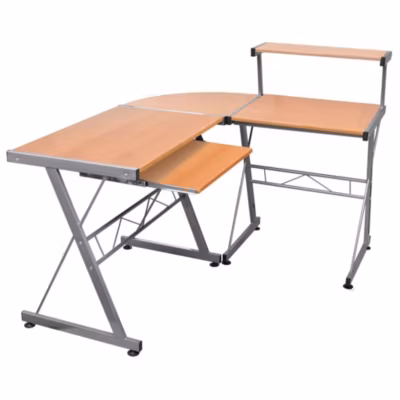 Bureau d&rsquo;ordinateur d&rsquo;angle Marron 132x112x99cm Bois ingénierie vidaXL