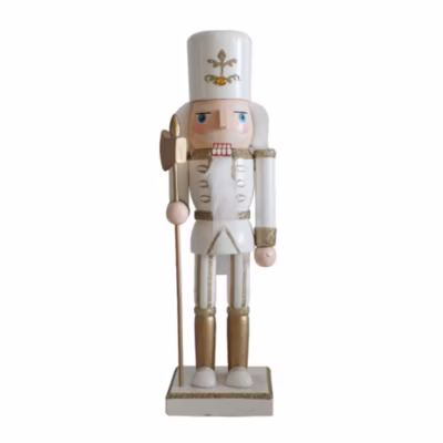 Casse-noisette de Noël Rebecca Mobili Yulaf 25×6,5×7,5 Bois Blanc Or Classique