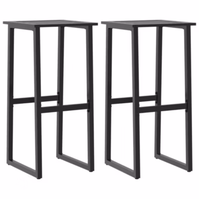 Tabourets de bar lot de 2 noir acier enduit de poudre vidaXL