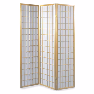 Paravent, en bois vernis naturel