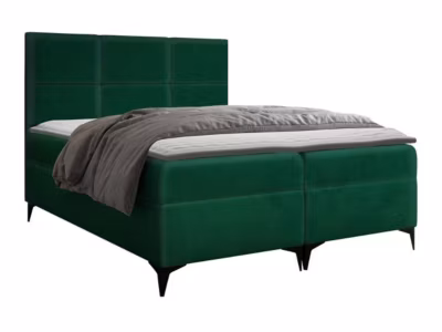 Lit continental Baltimore 133, Double, Vert, Tissu, Disponible