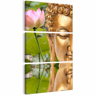 Tableau Zen Statue with a Flower 30×60 cm