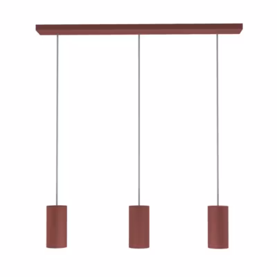 LUMICOM – ROND Suspension, 3X GU10, max 33W, métal, rouge cowhide, L70cm x H10cm