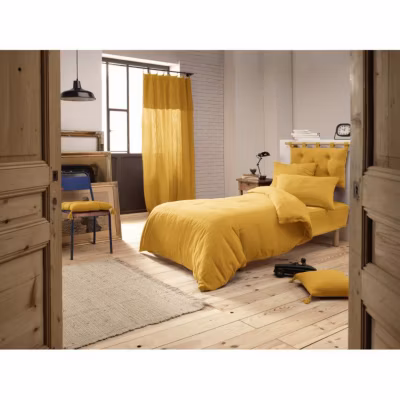 Housse de couette « Gaïa » toutes dimensions « Gaze de Coton » – Gaïa Safran – Housse de couette 140 x 200 cm