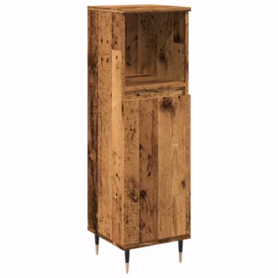 Armoire de salle de bain vieux bois 30x30x100cm bois ingénierie vidaXL