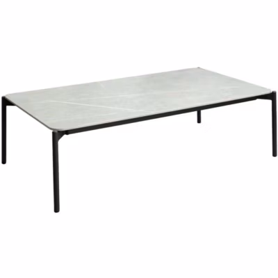 Table basse de jardin plateau céramique Ambiance Graphite et gris