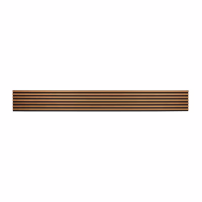 Panneau tasseaux bois 250 x 30 x 1cm – Lamelles chêne doré véritable fond noir – 0,75m²