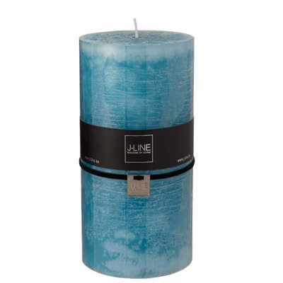Bougie cylindrique 140H bleu 10x10x20 cm