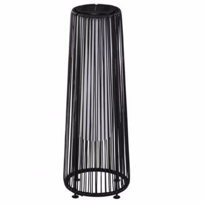 Lampadaire LED de jardin style colonial dia. 21,5 x 61H cm résine tressée filaire