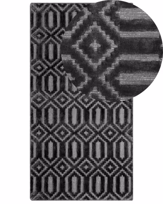 Tapis ADATEPE Gris foncé 80 x 150 cm Soie artificielle