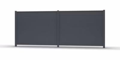 Kit clôture aluminium Gris anthracite – Hauteur 140 cm – Long 10 m – lames pleines – poteaux à sceller